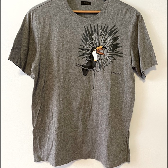 Z Zegna Embroidered Tucan T- Shirt RARE - Picture 1 of 6